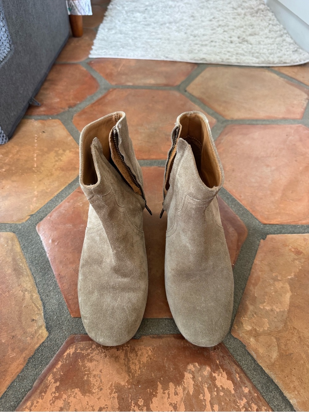 Isabel Marant Tan Suede Ankle Boots